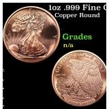 1oz .999 Fine Copper Bullion Round - Walking Liber