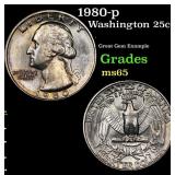 1980-p Washington Quarter 25c Grades GEM Unc