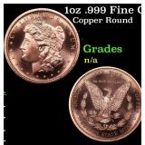 1oz .999 Fine Copper Bullion Round - Morgan Dollar
