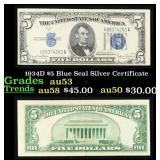 1934D $5 Blue Seal Silver Certificate Grades Selec