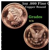 1oz .999 Fine Copper Bullion Round - Morgan Dollar