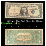 1957A $1 Blue Seal Silver Certificate Grades vf+