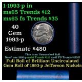 BU Shotgun Jefferson 5c roll, 1995-p 40 pcs Bank $