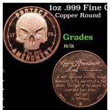 1oz .999 Fine Copper Bullion Round - Protect The 2
