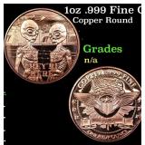1oz .999 Fine Copper Bullion Round - Alien Style G