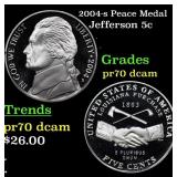 2004-s Peace Medal Proof Jefferson Nickel 5c Grade