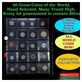 20 Great Coins of the World, hand selected, many t