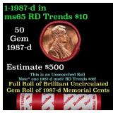 BU Shotgun Lincoln 1c roll, 1987-d 50 pcs Dunbar W