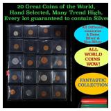 20 Great Coins of the World, hand selected, many t
