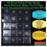 20 Great Coins of the World, hand selected, many t