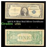 1957A $1 Blue Seal Silver Certificate Grades vf++