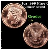 1oz .999 Fine Copper Bullion Round - Morgan Dollar