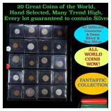 20 Great Coins of the World, hand selected, many t