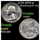 1776-1976-p Washington Quarter 25c Grades GEM+ Unc