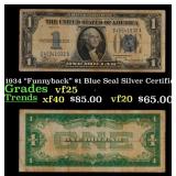1934 "Funnyback" $1 Blue Seal Silver Certificate G