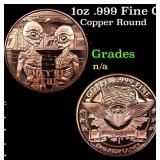 1oz .999 Fine Copper Bullion Round - Alien Style G