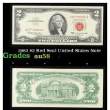 1963 $2 Red Seal United States Note Grades Choice