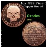1oz .999 Fine Copper Bullion Round - Protect The 2