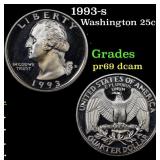 1993-s Proof Washington Quarter 25c Grades GEM++ P