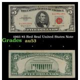 1963 $5 Red Seal United States Note Grades Select