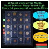 20 Great Coins of the World, hand selected, many t