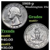 1968-p Washington Quarter 25c Grades GEM+ Unc