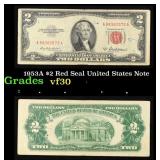 1953A $2 Red Seal United States Note Grades vf++