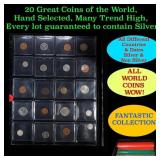 20 Great Coins of the World, hand selected, many t