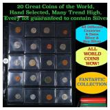 20 Great Coins of the World, hand selected, many t
