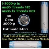BU Shotgun Jefferson 5c roll, 2000-p 40 pcs Bank $