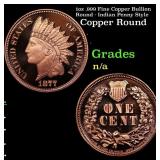 1oz .999 Fine Copper Bullion Round - Indian Penny