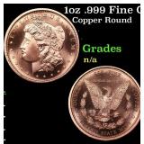 1oz .999 Fine Copper Bullion Round - Morgan Dollar