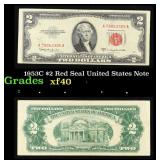1953C $2 Red Seal United States Note Grades xf