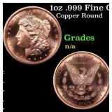 1oz .999 Fine Copper Bullion Round - Morgan Dollar
