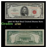 1963 $5 Red Seal United States Note Grades xf