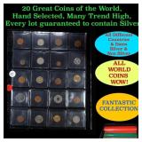 20 Great Coins of the World, hand selected, many t