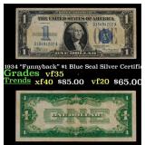 1934 "Funnyback" $1 Blue Seal Silver Certificate G
