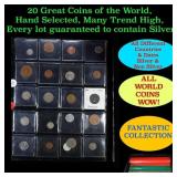 20 Great Coins of the World, hand selected, many t