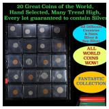 20 Great Coins of the World, hand selected, many t