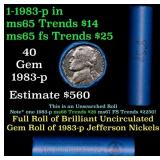 BU Shotgun Jefferson 5c roll, 1985-p 40 pcs Bank $