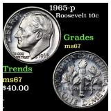 1965-p Roosevelt Dime 10c Grades GEM++ Unc