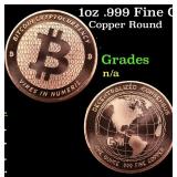 1oz .999 Fine Copper Bullion Round - Bitcoin Style