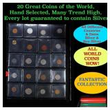 20 Great Coins of the World, hand selected, many t