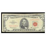 1963 $5 Red Seal United States Note Grades vf++