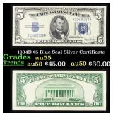 1934D $5 Blue Seal Silver Certificate Grades Choic