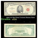 1963 $5 Red Seal United States Note Grades vf++