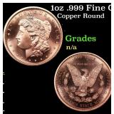 1oz .999 Fine Copper Bullion Round - Morgan Dollar