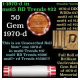 BU Shotgun Lincoln 1c roll, 1970-d 50 pcs Bank Wra