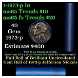 BU Shotgun Jefferson 5c roll, 1975-p 40 pcs Bank $
