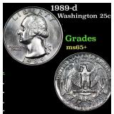 1989-d Washington Quarter 25c Grades GEM+ Unc
